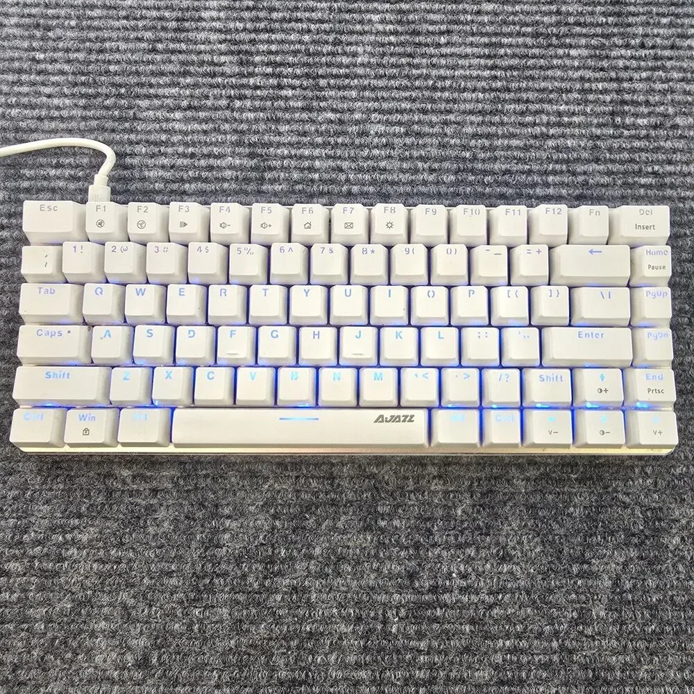 Ajazz AK33 Mechanical Keyboard White QWERTY English Layout with Blue Backlight